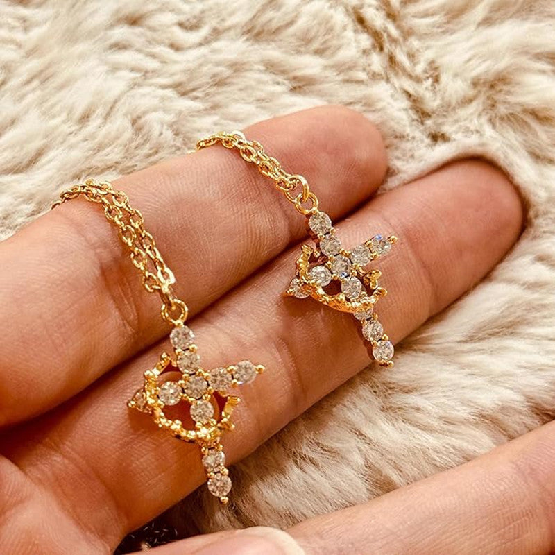 Crown & Cross Necklace