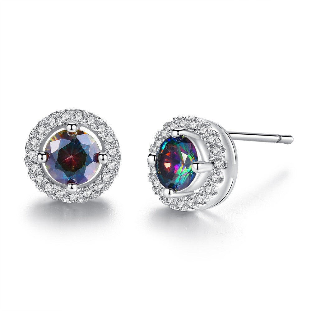 Moissanite Halo Stud Earrings