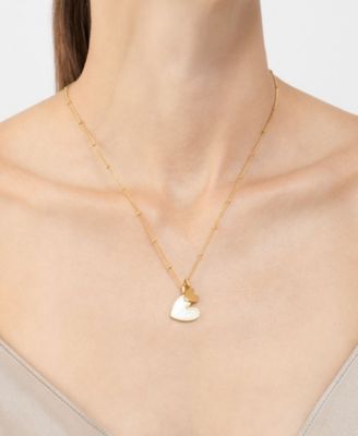 Double Heart Pearl Necklace