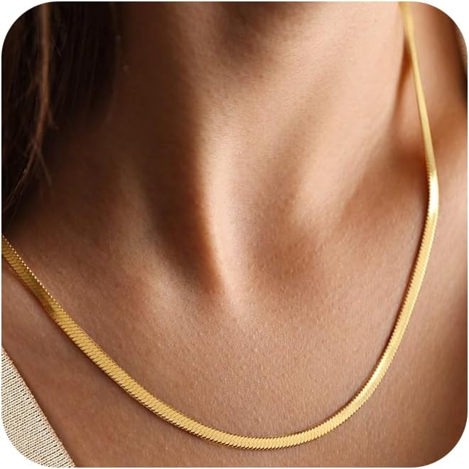 Snake Chain Herringbone Necklace